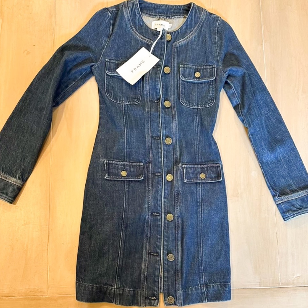 Frame Denim Blue Midi Dress